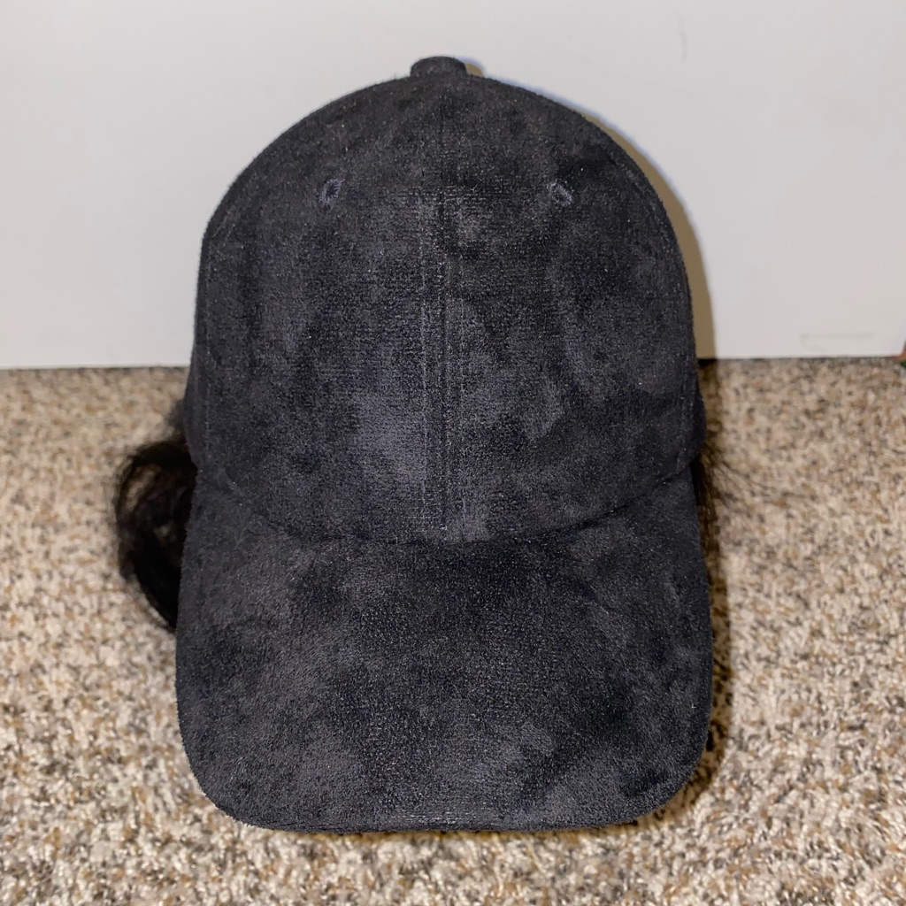 One Size Black Polyester Hat
